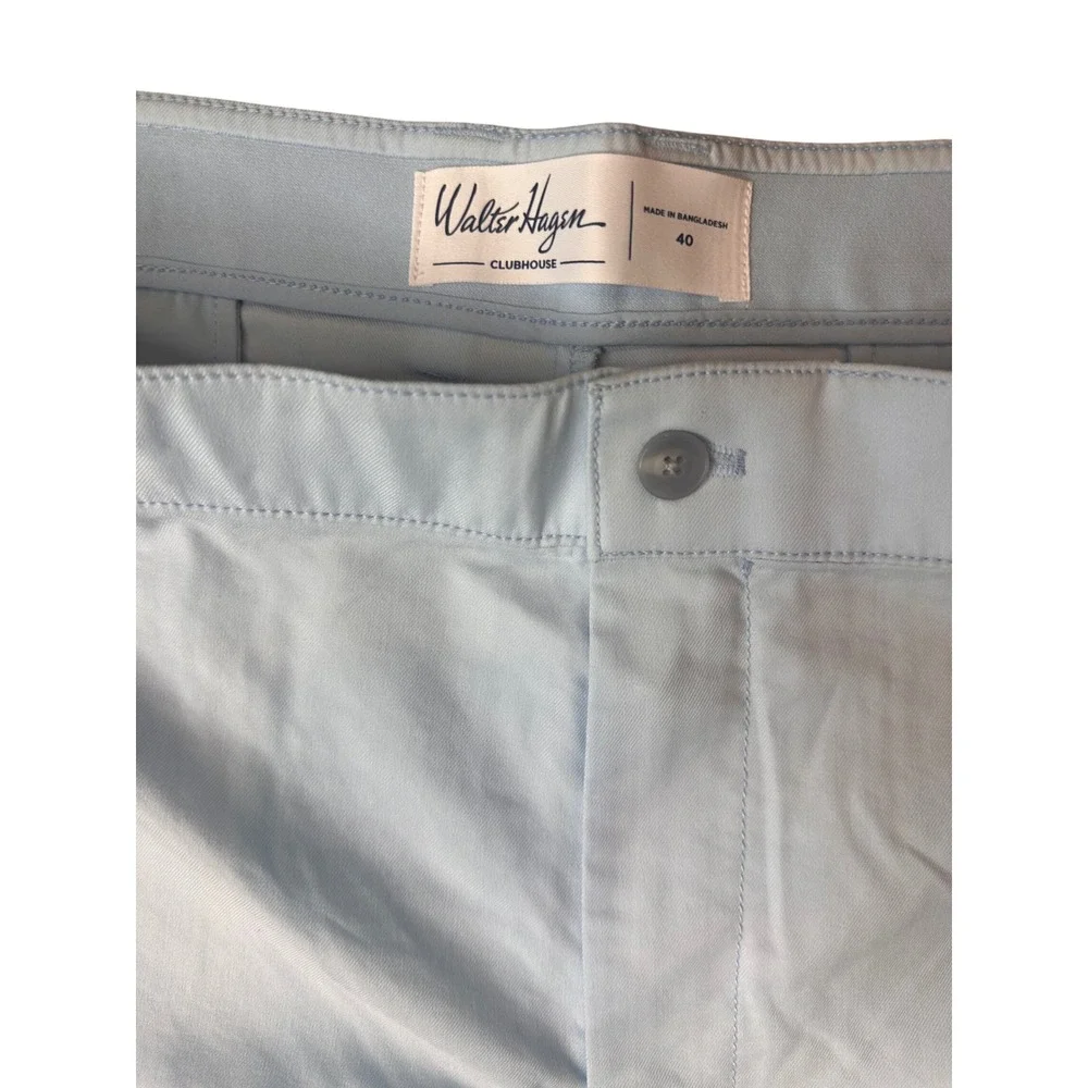Walter Hagen Mens Clubhouse Chino Shorts Soft Blue 40 8 Inseam Stretch WH-CHMHT